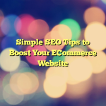 Simple SEO Tips to Boost Your ECommerce Website